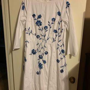 EShakti dress royal blue embroidered flowers